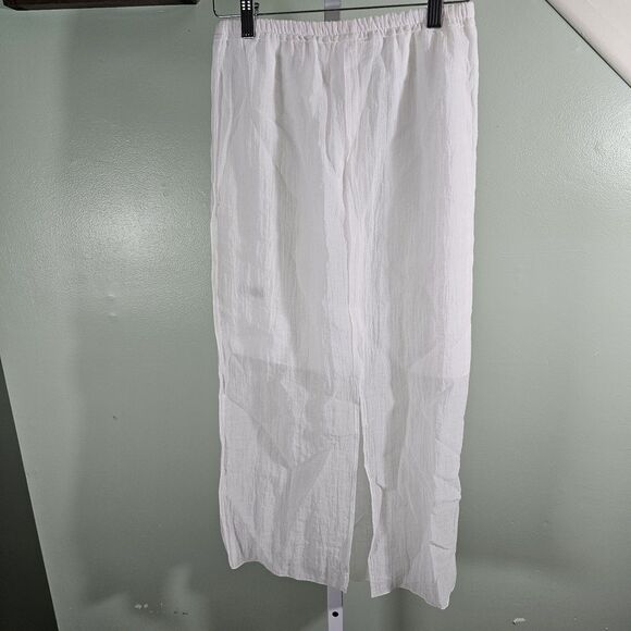 Zara Women Semi Sheer Midi Skirt Oyster White Size XS Elastic Waist - Picture 8 of 10